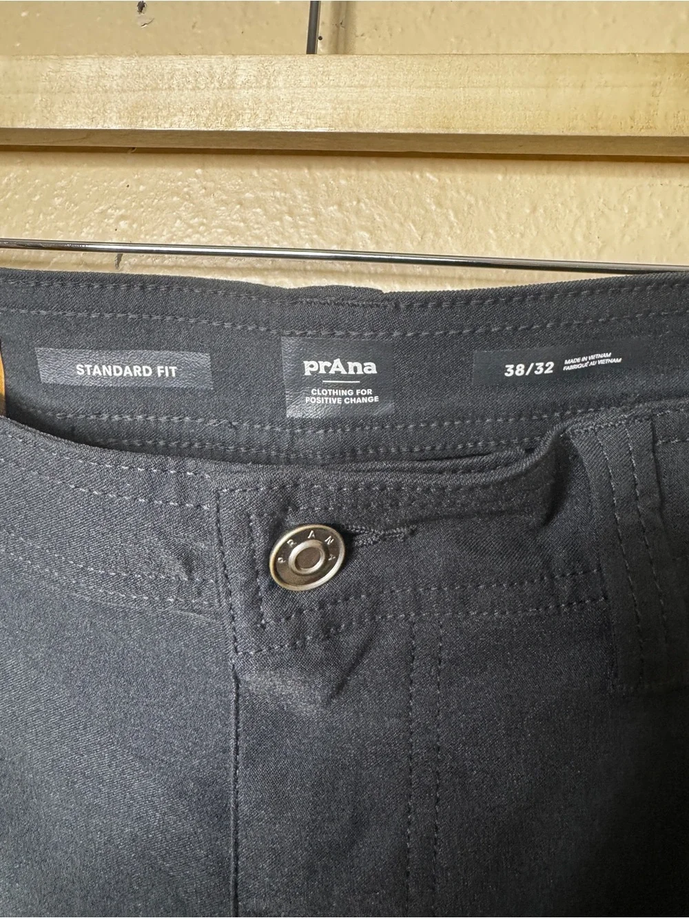 prAna Brion Pant II Men’s 38x32 Black Standard Fit ReZion Travel Pants NWT